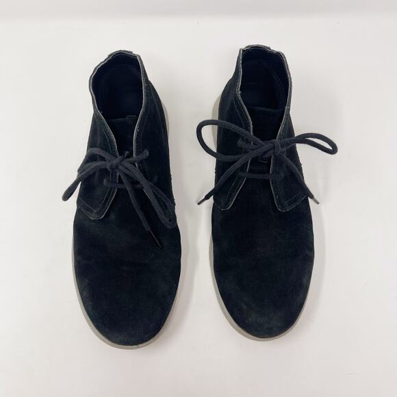 UGG Mens Size 7 Black Dustin Chukka Boots Suede Leather Lace Up Foam Footbed